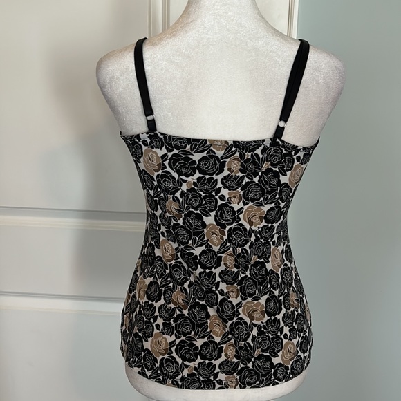 Blank and tan rose print camisole. White House Black Market size XS. - Picture 3 of 4